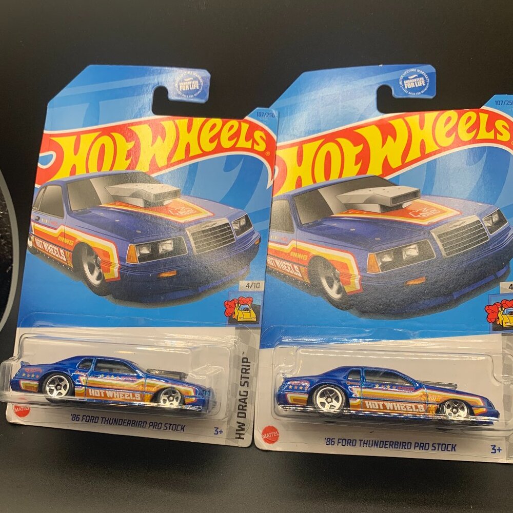 2CT '86 Ford Thunderbird Pro Stock #107 * Blue * 2023 Hot Wheels Basic NEW